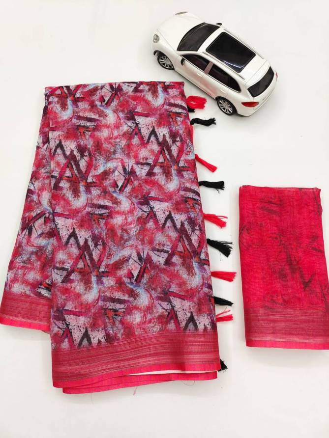 MG 200 Linen Digital Printed Daily Wear Sarees Wholesale Price In Surat